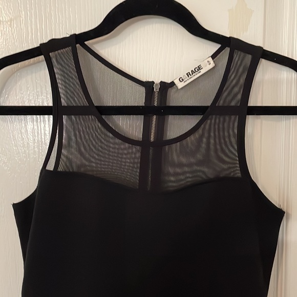 Garage Dresses & Skirts - Small Garage Black Mini Dress with Mesh Neckline